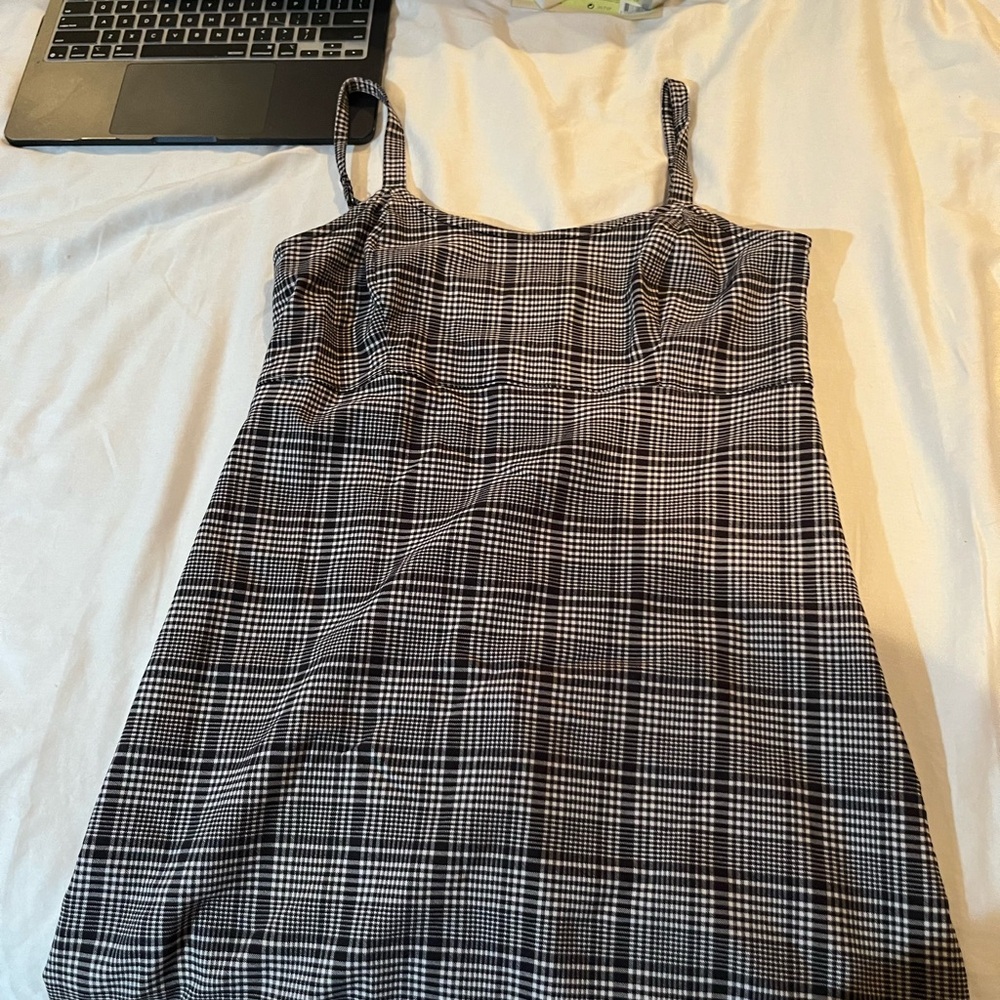 Hollister Black and White Plaid Dress
